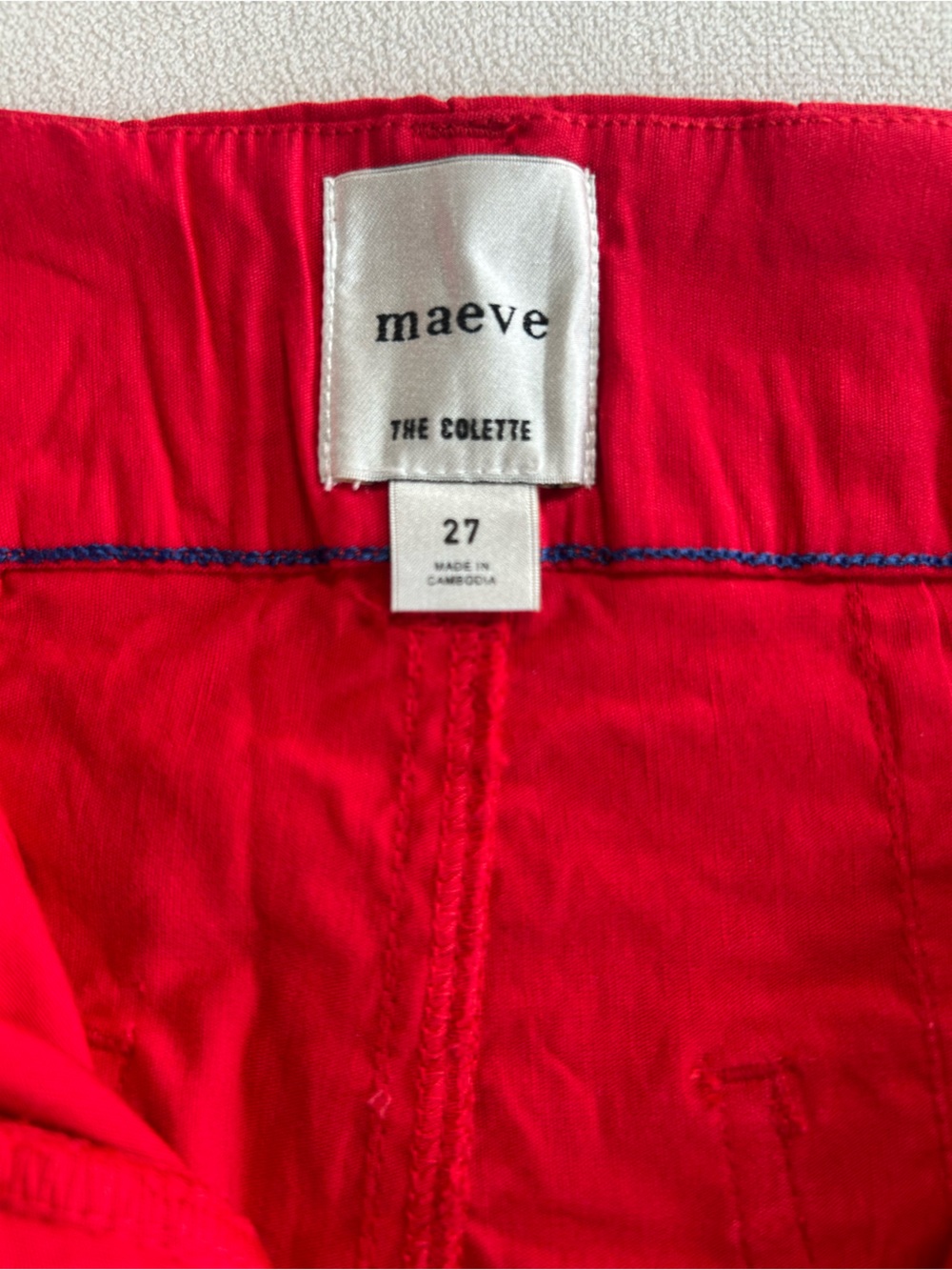 Maeve The Colette High-Rise Wide-Leg Cropped Pants Red Women’s Size 27 - Picture 8 of 16